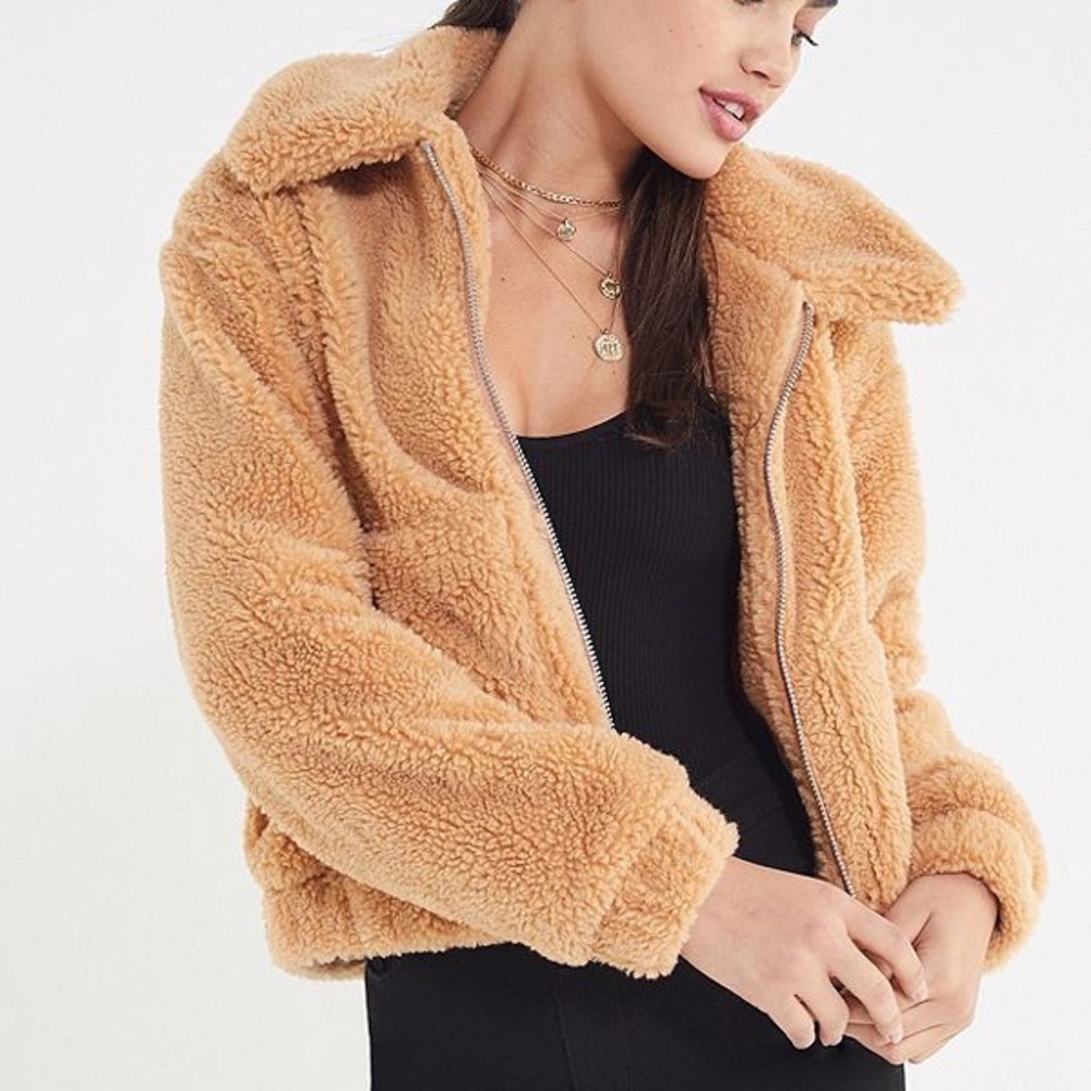 urban outfitters teddy jacket!
